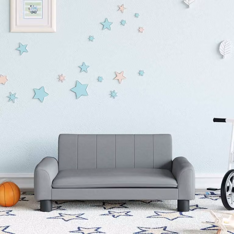 vidaXL Divano per Bambini Grigio in Tessuto L: 70 cm, P: 45 cm, H: 30 cm