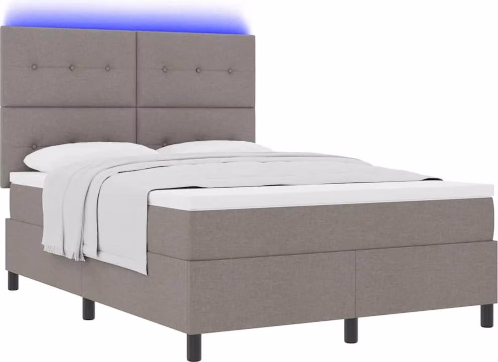 Letto a molle con materasso con led Talpa 140 x 200 cm Tessuto