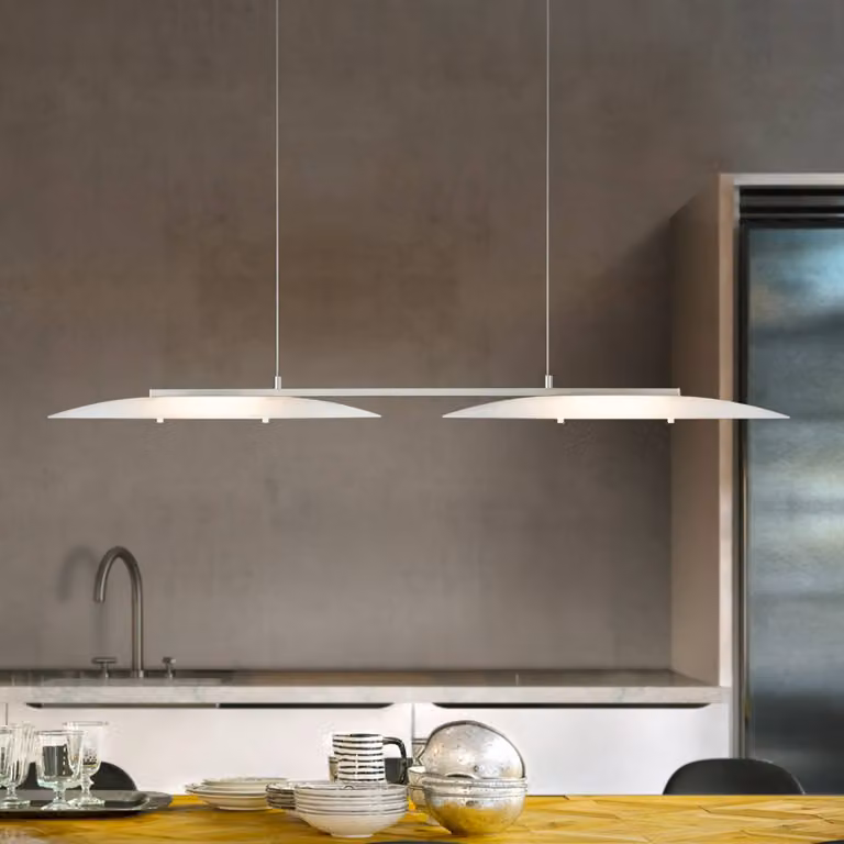 Helestra Sally - lampada LED a sospensione Sally, dimmerabile, Bianco / Opale, Soggiorno / Sala da pranzo, Vetro, Moderno