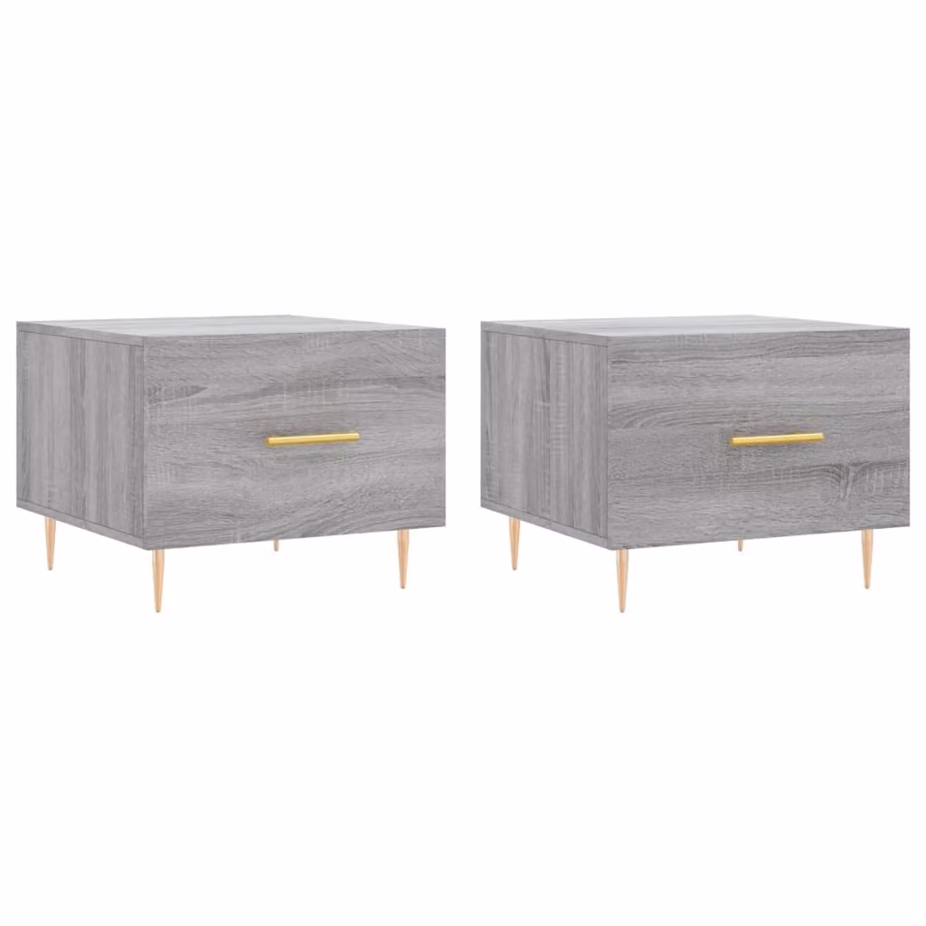Tavolini Salotto 2pz Grigio Sonoma 50x50x40cm Legno Multistrato
