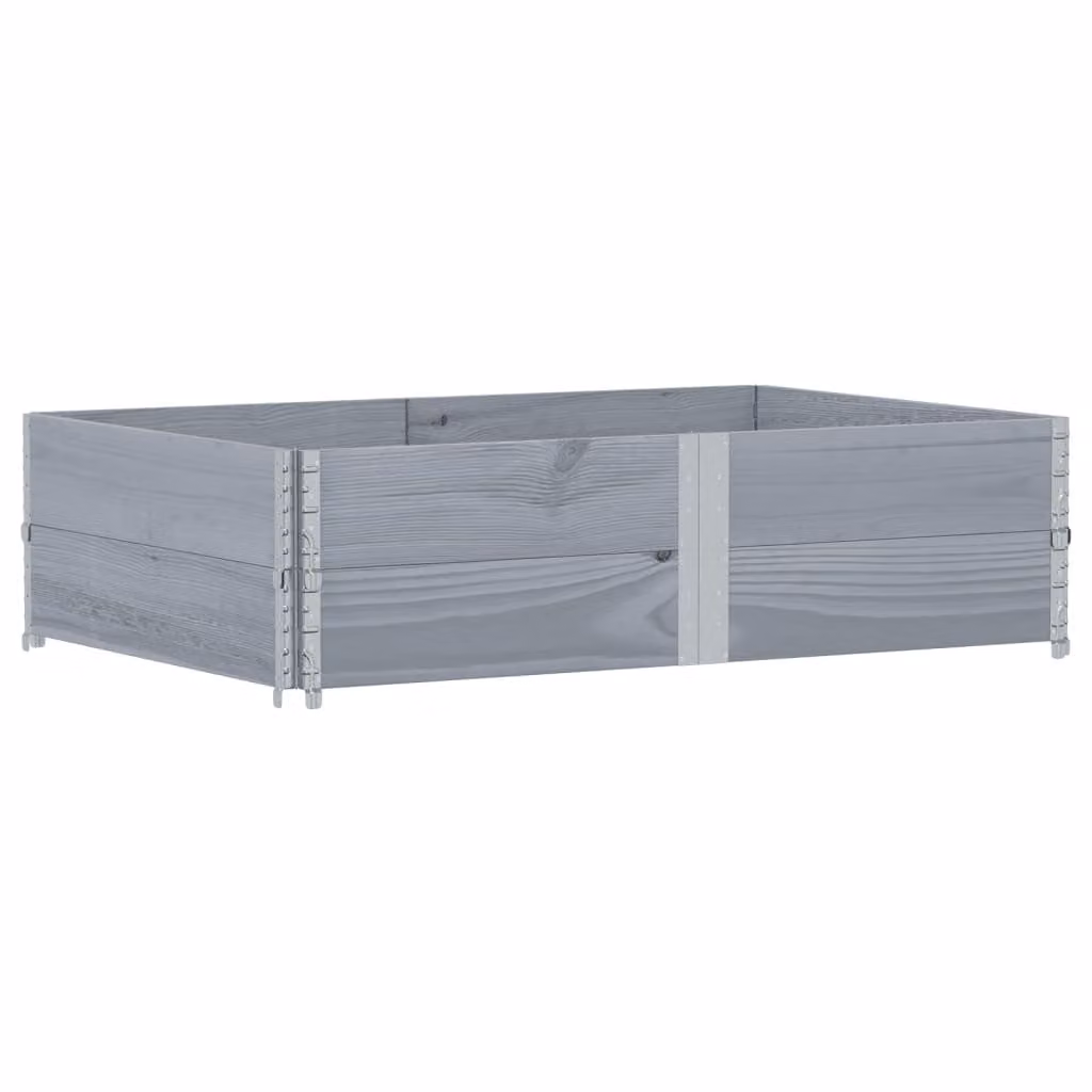 Paretali per Pallet 2pz Grigi 150x100cm Legno Massello di Pino