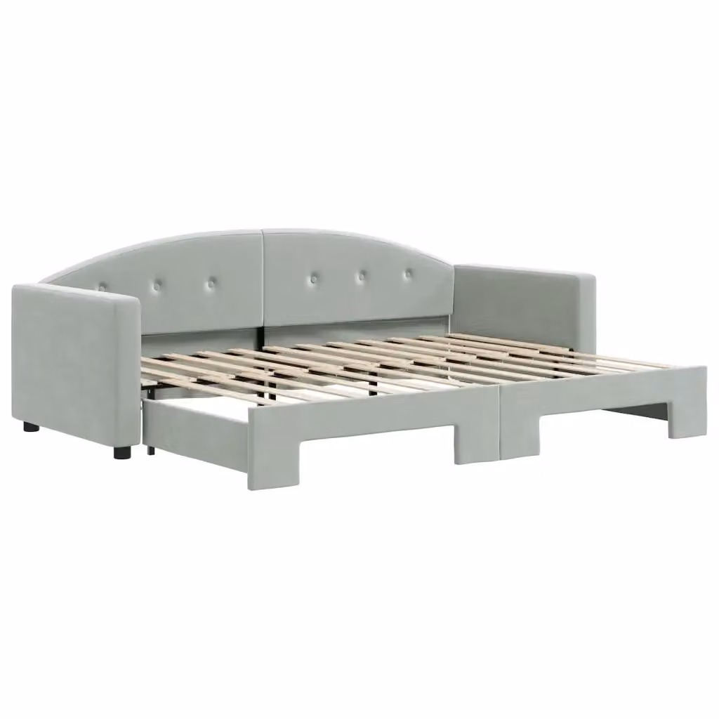 Divano Letto con Letto Estraibile vidaXL in Velluto Grigio per Soggiorno e Camera da Letto L/P/H: 222 x 80 x 75 cm – 2