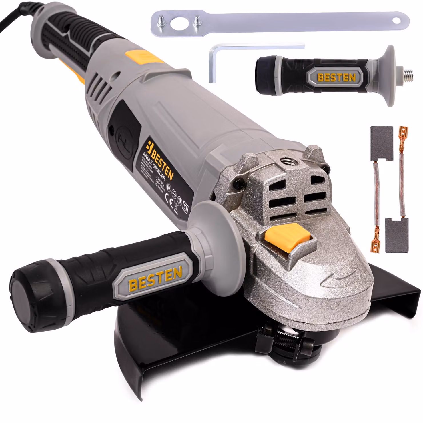 Smerigliatrice angolare 230 mm Grande DIAX angolare 2400W Avvio lento Regolazione potente BESTEN