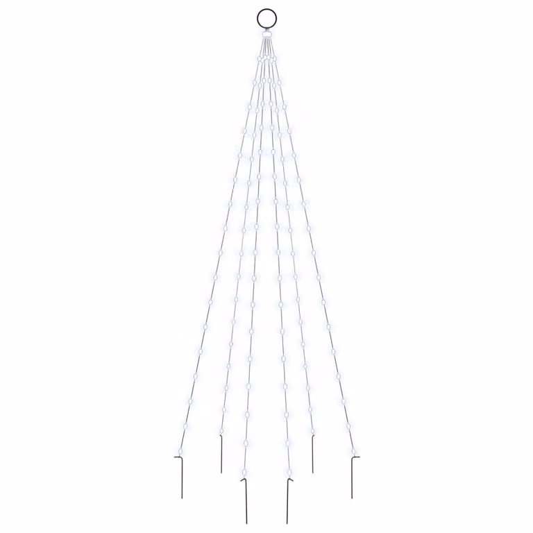 Albero di Natale Pennone Bianco Freddo 108 LED 180 cm
