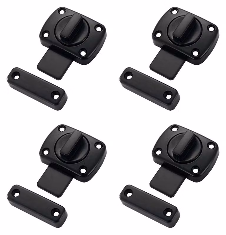Solidchoice - Serrature per porte da bagno, adatte per porte di servizi igienici - Confezione da 4 pezzi, in lega di zinco, colore nero opaco