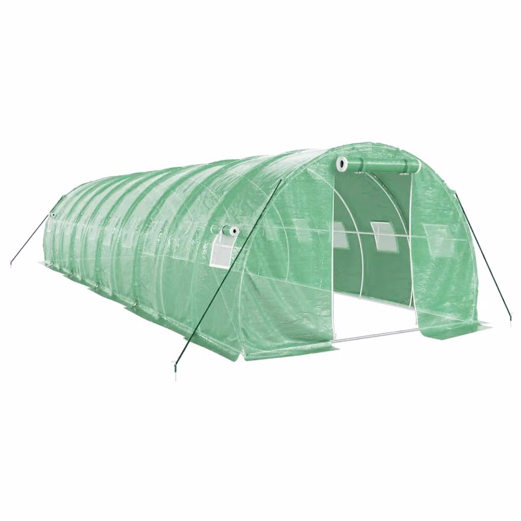 Serra con Telaio in Acciaio Verde 30 m² 10x3x2 m
