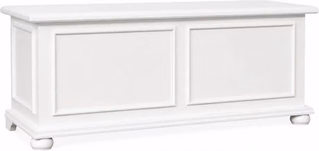 Cassapanca in legno bianco anticato shabby 120x42x50 - Mobili 2G