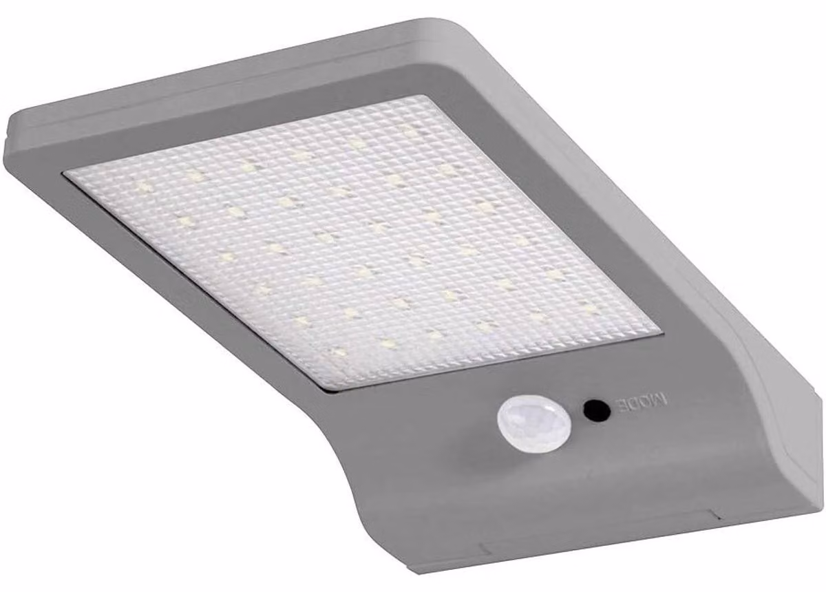 Osram DoorLED Solar, Lampada da parete per esterni, Argento, ABS (acrilonitrile-butadiene-stirene), IP44, III, Sensore crepuscolare, Rilevatore di movimento