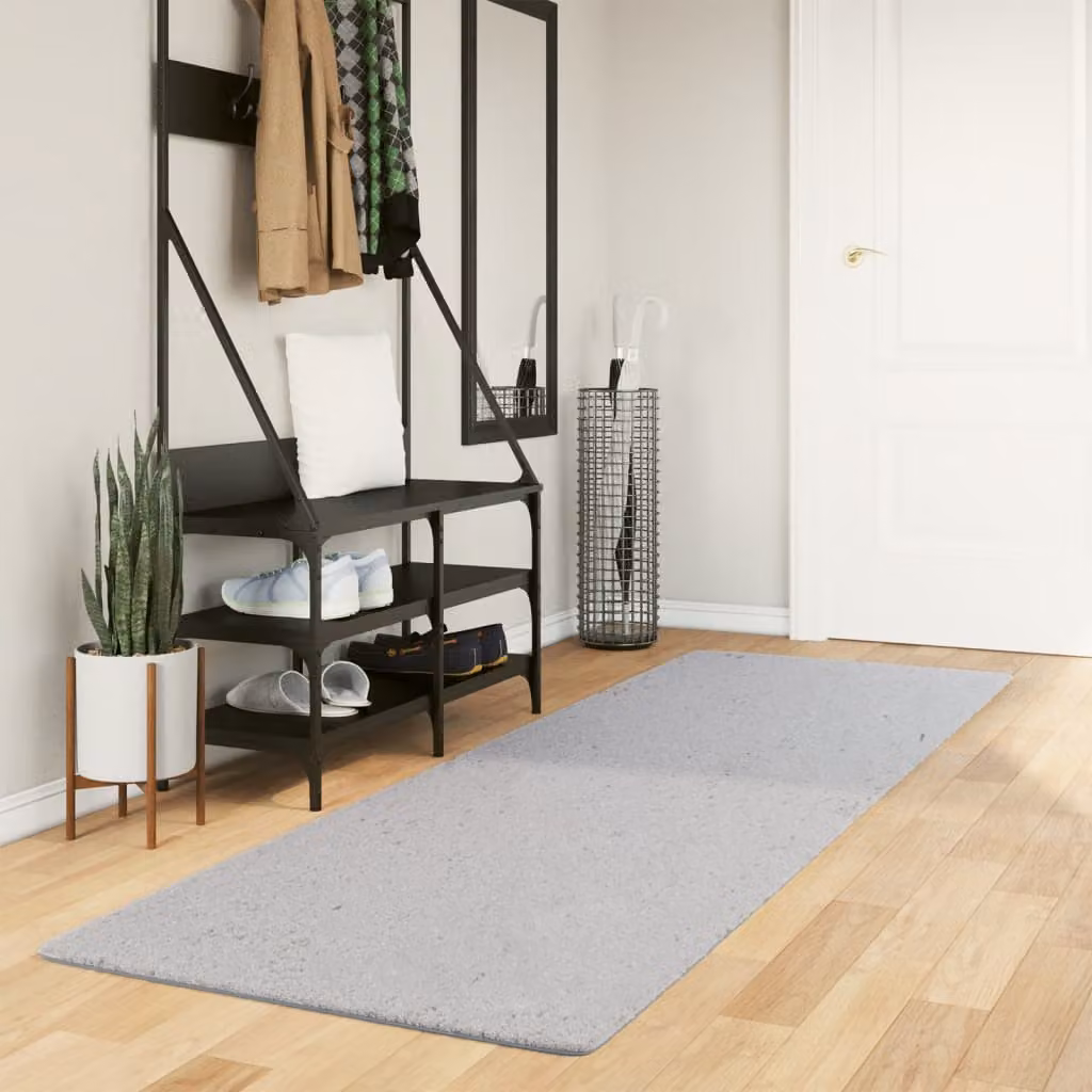 Tappeto a pelo corto vidaXL HUARTE Grigio, lavabile e antiscivolo, L: 80 cm, P: 250 cm