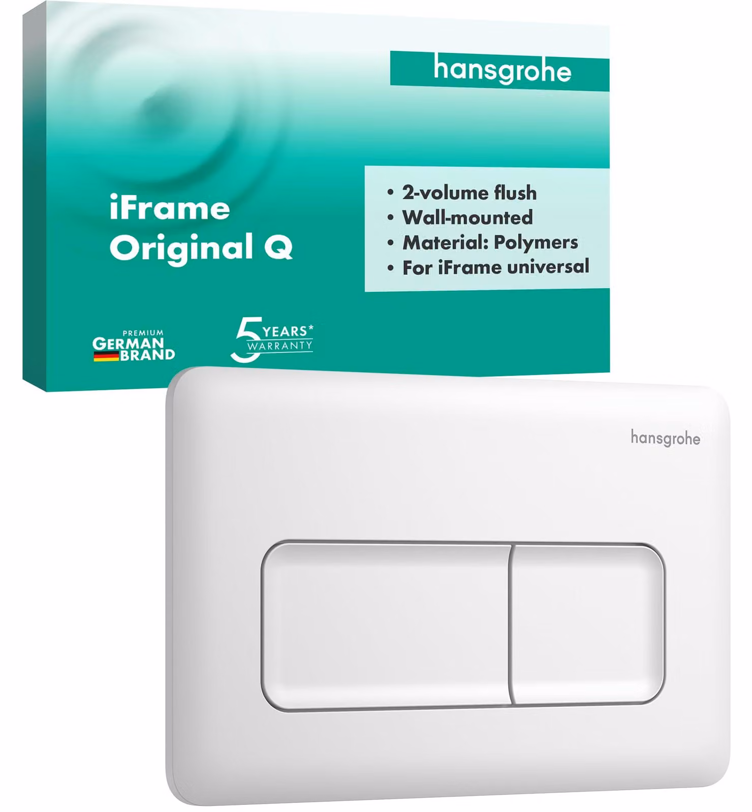 Piatto doccia per WC iFrame Original Q, doppio scarico, bianco opaco