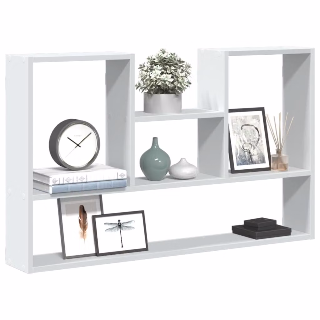vidaXL Mensola da parete moderna in legno MDF bianca L 99 x P 15 x H 60 cm