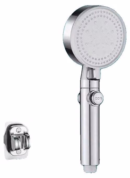 Soffione doccia, alta pressione, modalità regolabili, argento 04
