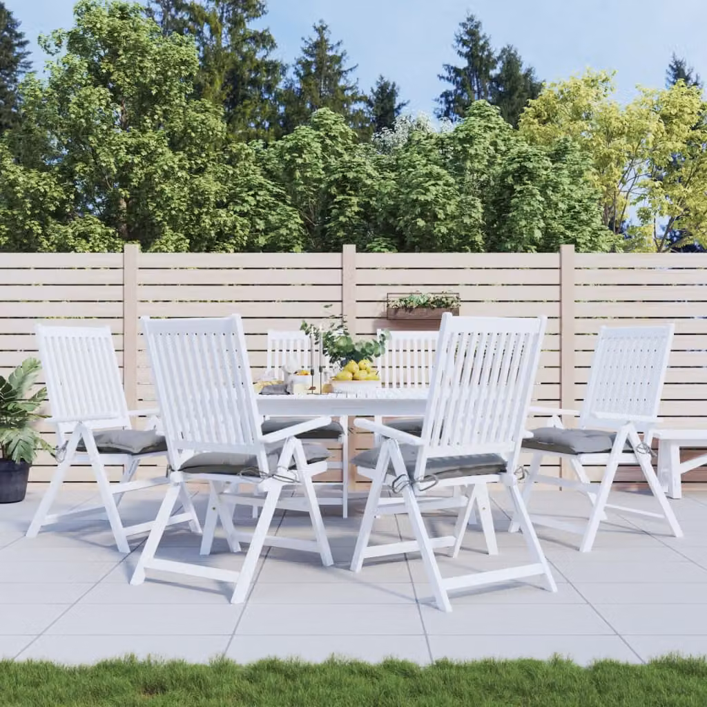 Set di 6 cuscini per sedia vidaXL grigi in tessuto Oxford idrorepellente e traspirante, L 40 x P 40 x H 7 cm