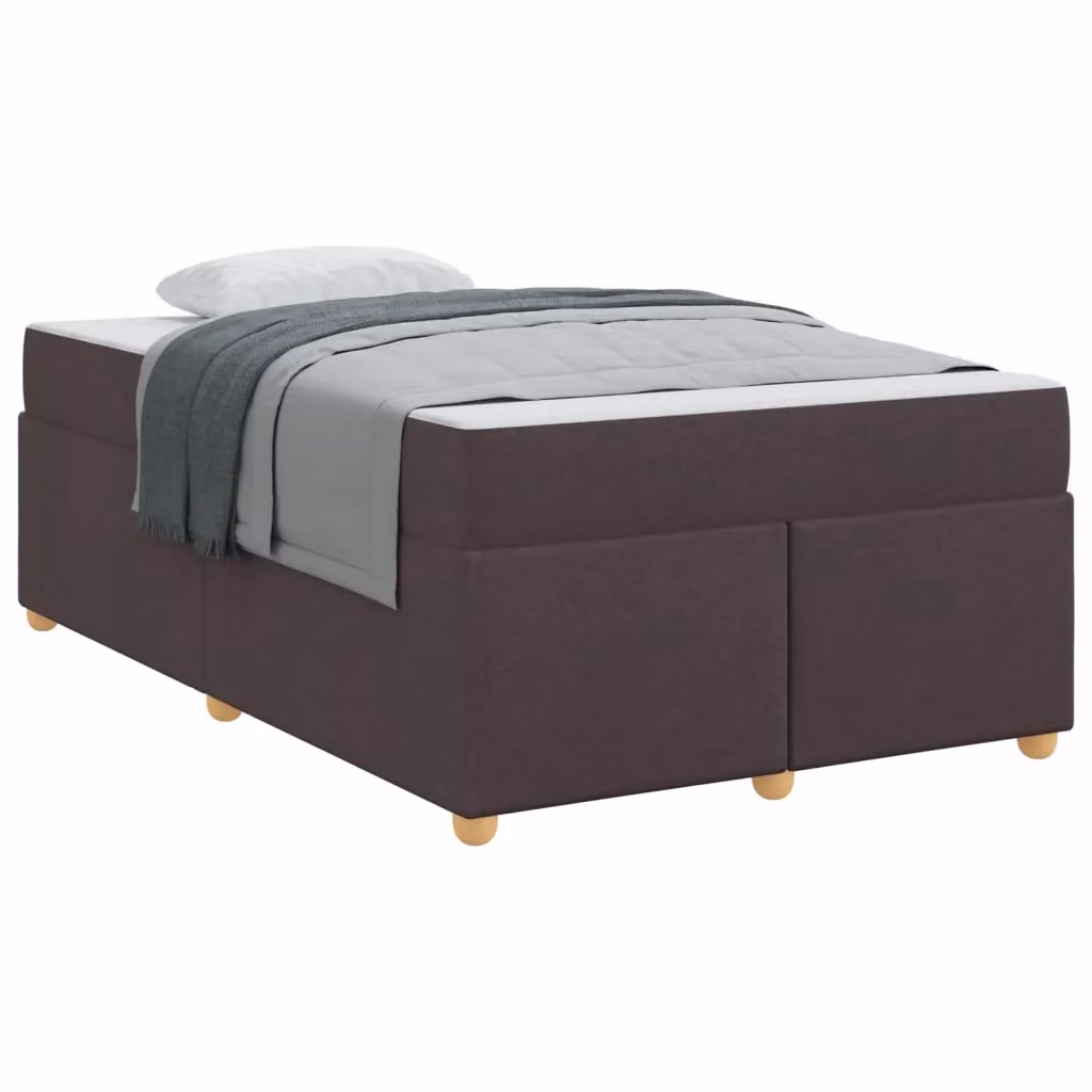 Struttura letto moderna vidaXL in tessuto e legno marrone e nero L: 120 cm, P: 200 cm, H: 66 cm – 2