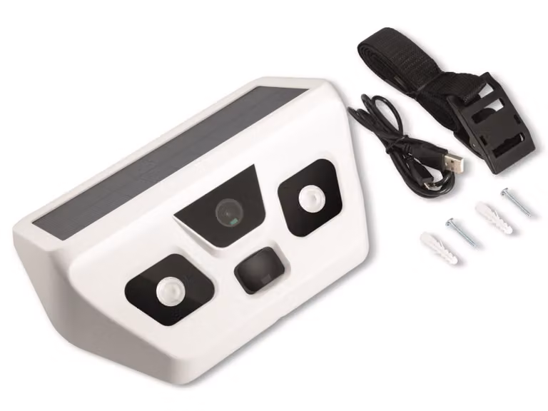 TECHNAXX Telecamera di sorveglianza IP TX-156, Full HD, solare, per esterni, con luce LED