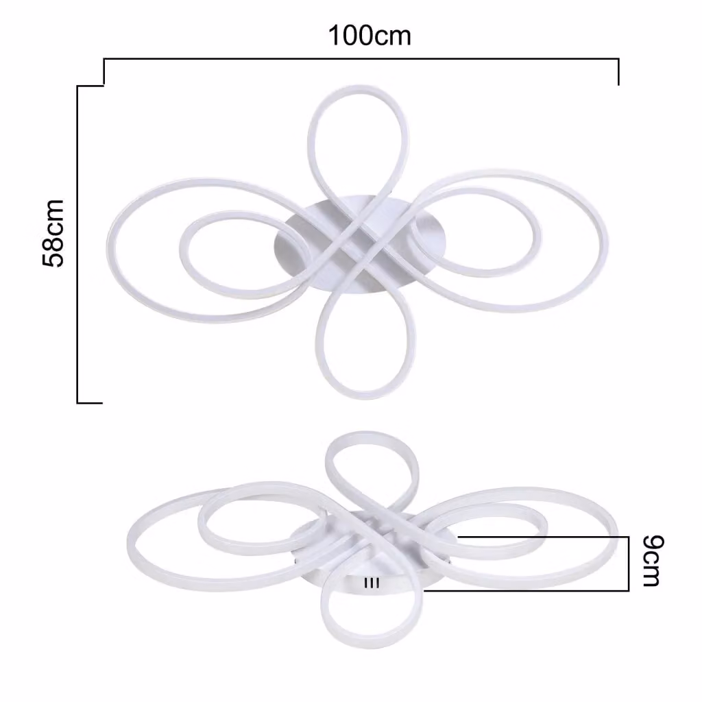 ZMH Lampada da soffitto LED moderna bianca, dimmerabile, 90W, diametro 100 cm – 2