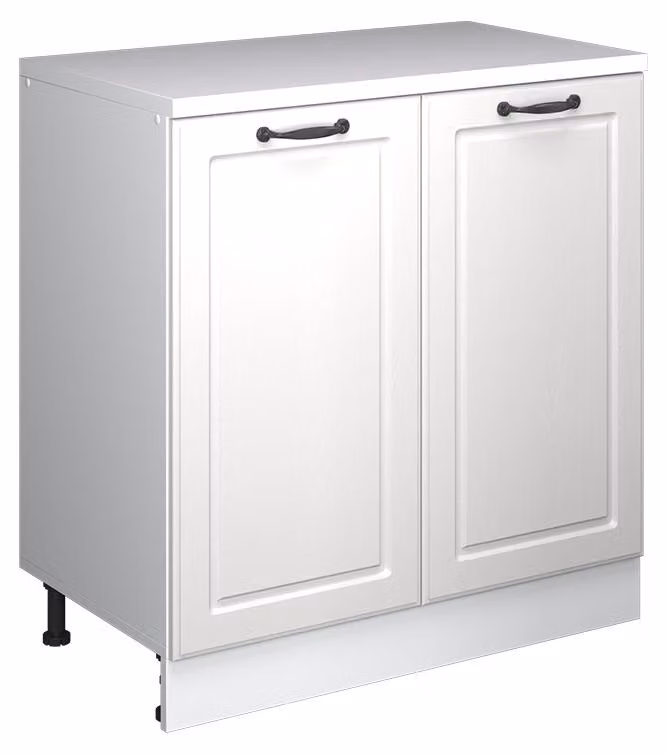 Mobile cucina sottotetto Vicco R-Line Bianco rustico 80 cm senza inclinazione con 2 ante, Model 61827