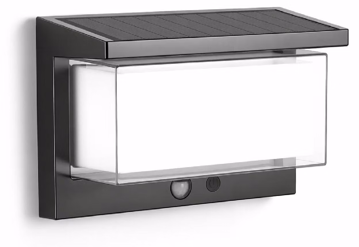 Lampada solare con sensore di movimento, capacità 4000mAh, temperatura di colore 6500K, grado di protezione IP65