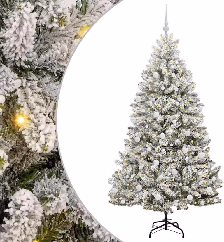 Albero di Natale artificiale con 300 LED Verde e Bianco 180 cm