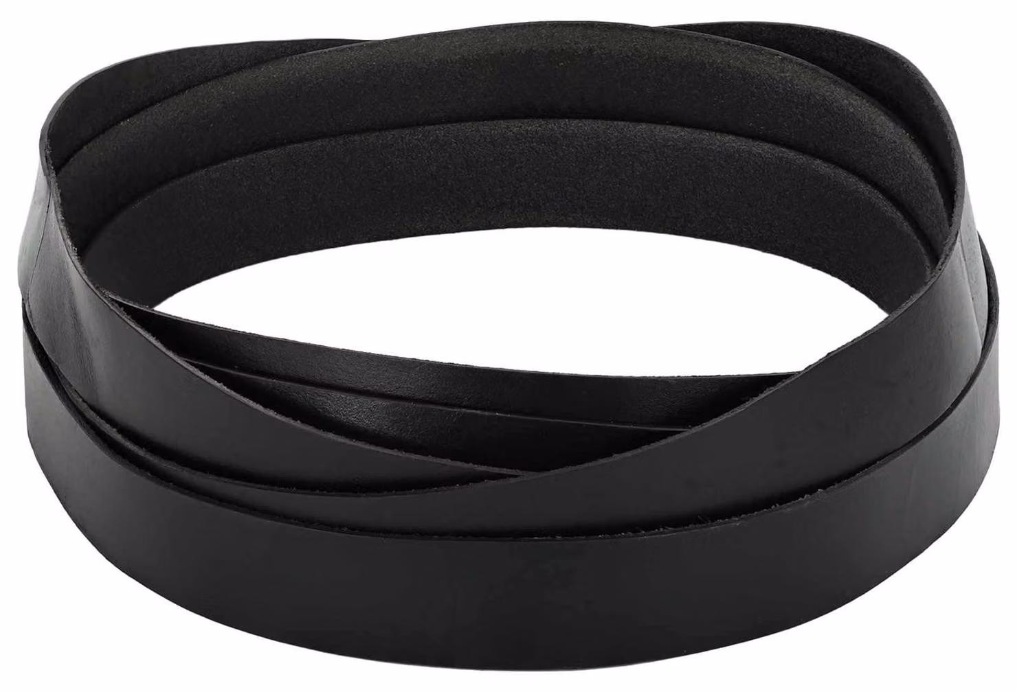 Cinghia in pelle, colore nero, dimensioni 500 x 2,5 cm, materiale: pelle