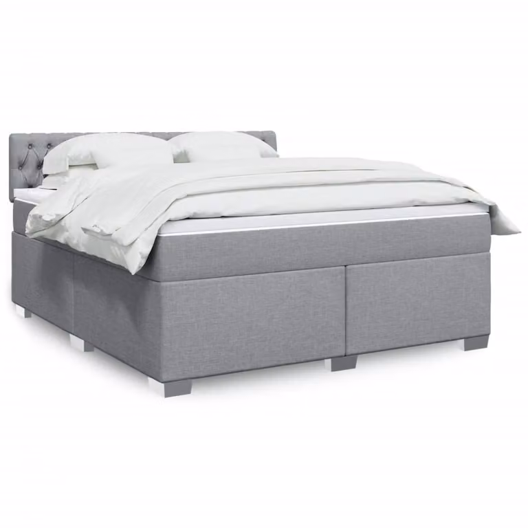 vidaXL Letto Ibrido con Materasso e Struttura in Legno di Pino, Grigio e Bianco, L/P: 180 x 200 cm