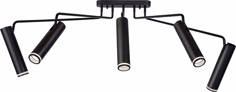 Rabalux Apparecchio da soffitto nero Senobia per 5 lampadine GU10 73040