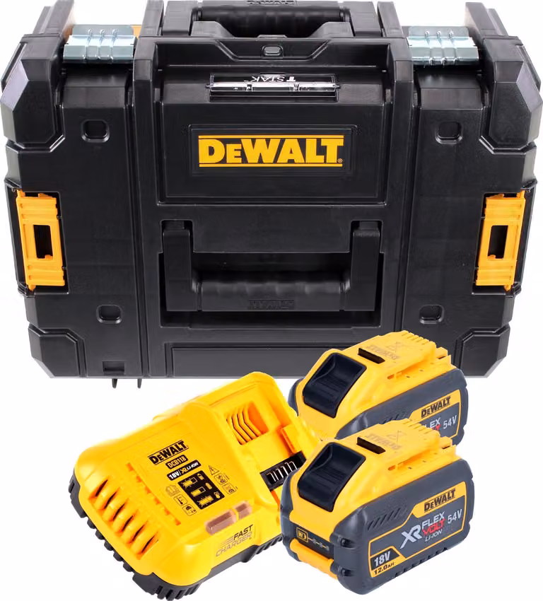Kit batteria DeWalt DCB 118 Y2T 18 V / 54 V Caricabatteria 8 A + 2x batteria DCB 548 12,0 Ah + TSTAK