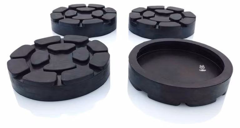 4 cuscini di supporto per ponti basculanti, diametro 100 mm, in gomma massiccia, antivibrazione
