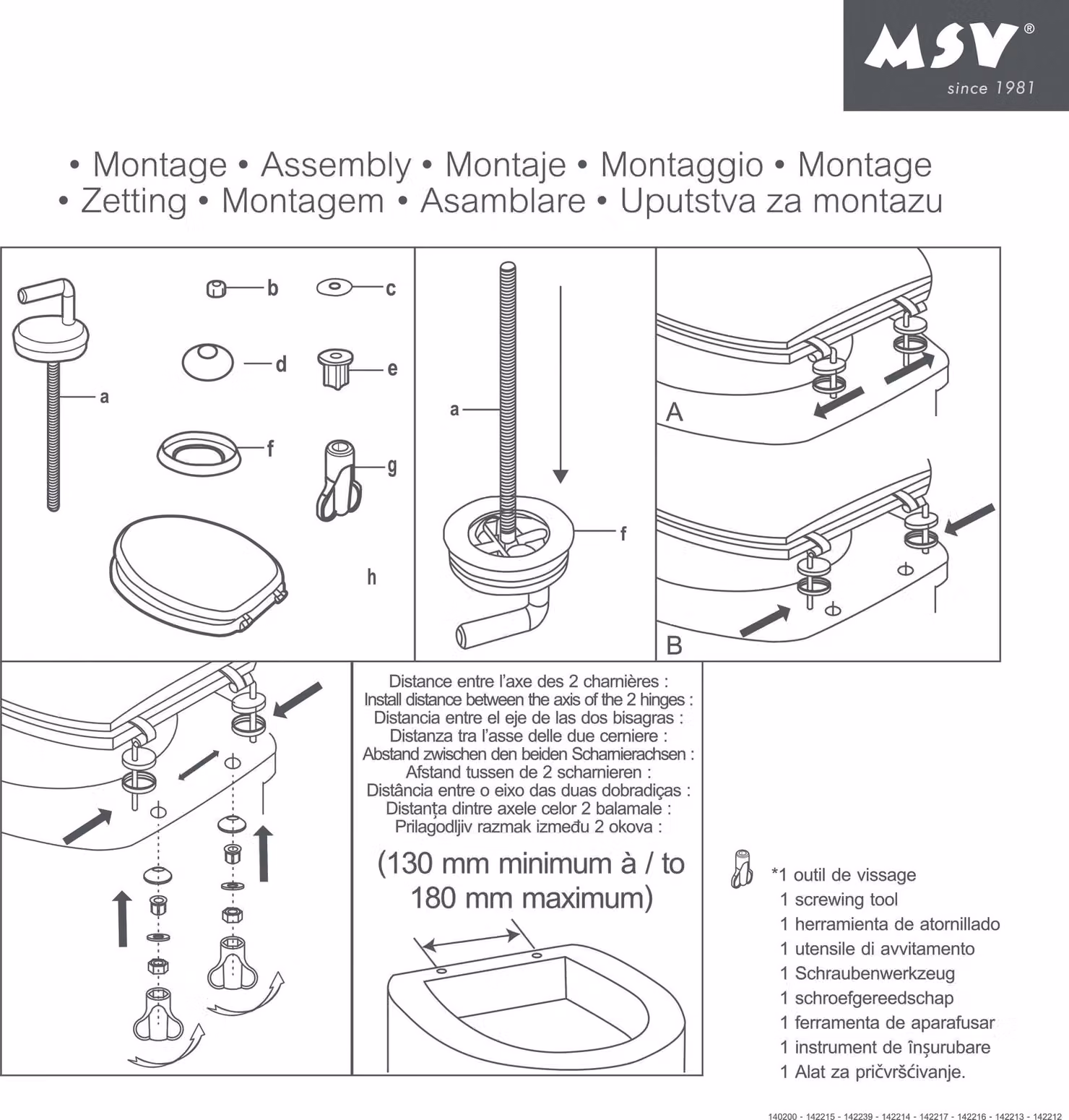 Sedile WC MSV Coperchio del WC Anima in legno MDF "Ombo Landhaus" Cerniere in acciaio inox - qualità elevata e stabile