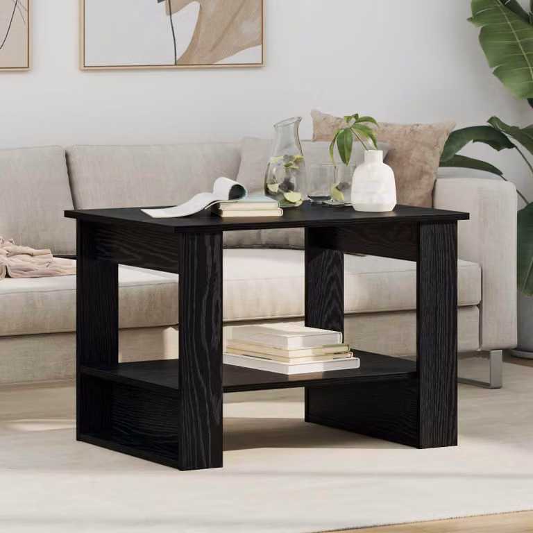 Maison Exclusive - Tavolino nero effetto rovere 72 x 50 x 50 cm Materiale ligneo