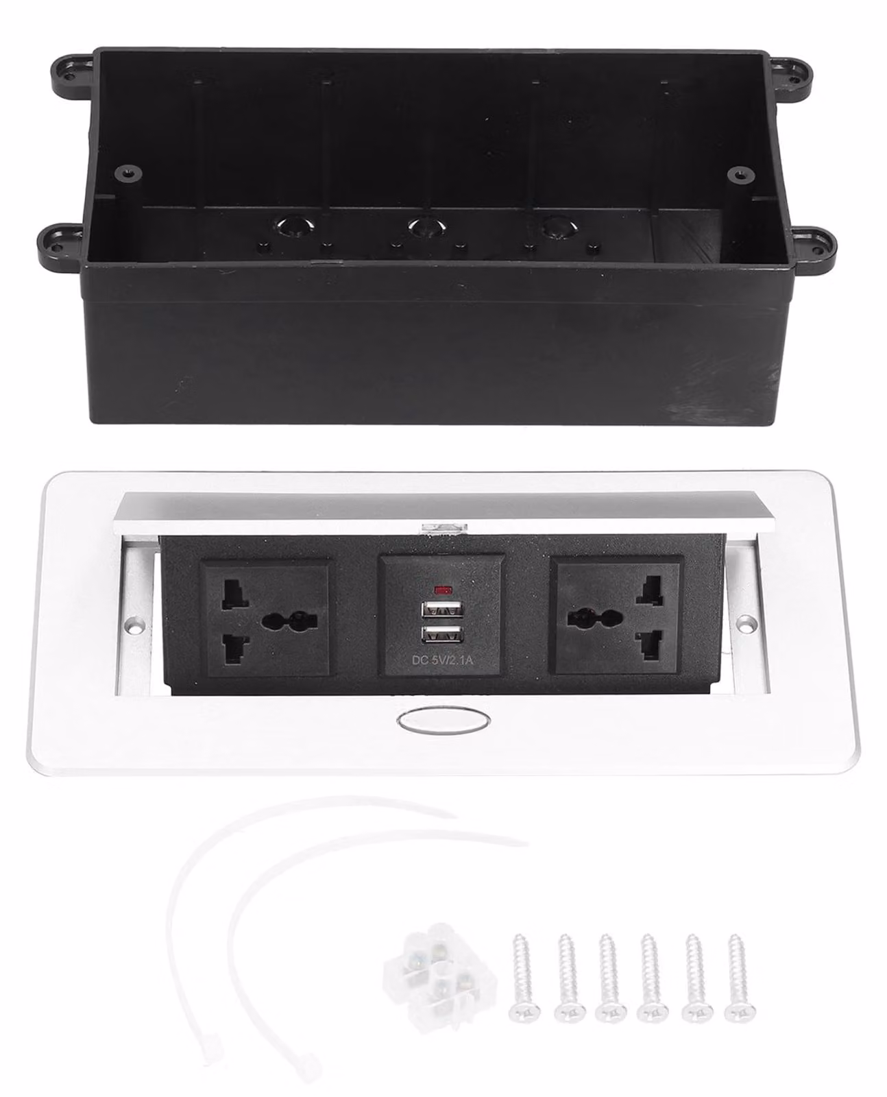 Prese a pavimento, prese a scomparsa da scrivania, alimentatore USB doppio con 3 prese, accessori, 250 V, 13 A