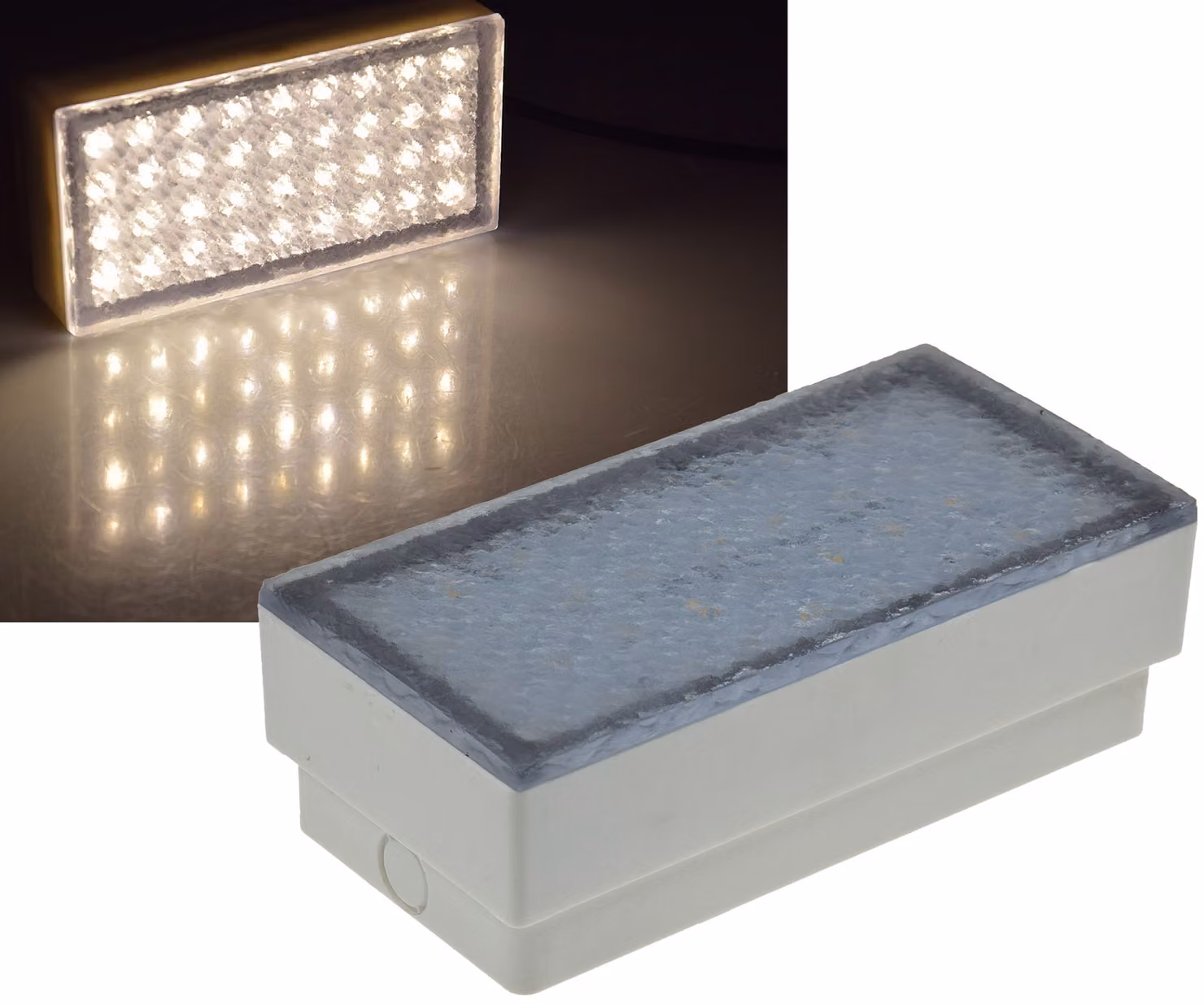 ChiliTec LED per pavimentazione BRIKX 20 bianco caldo 20x10x7cm, 180lm, IP67, 230V
