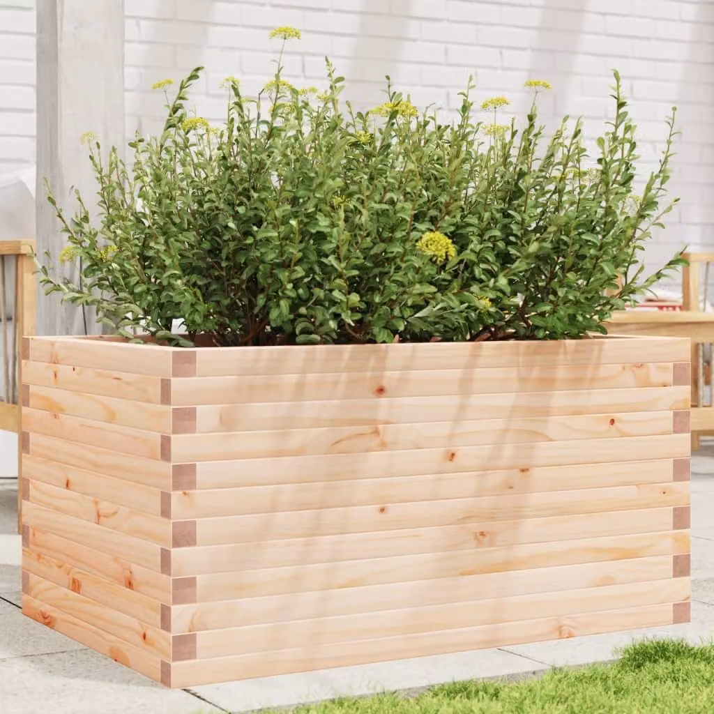 Fioriera da giardino vidaXL in legno di pino marrone L: 90 cm, P: 60 cm, H: 45,5 cm
