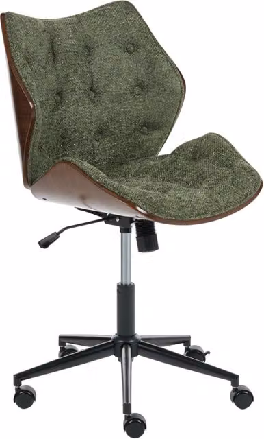 Sedia da ufficio girevole BELIANI con rivestimento in tessuto bouclé marrone scuro e verde, H 101 x L 54 x P 56 cm