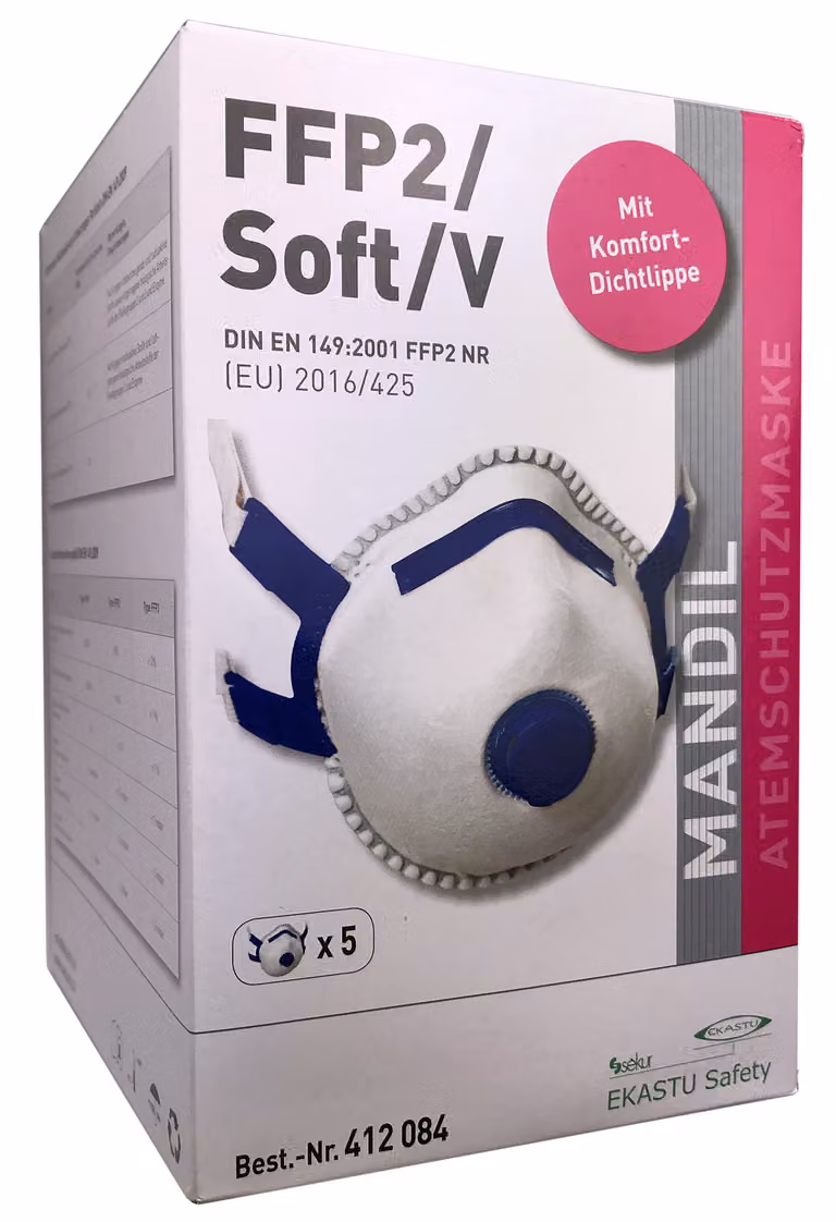 Maschera protettiva EKASTU Mandil FFP2/Soft/V FFP2 / V NR con valvola di espirazione