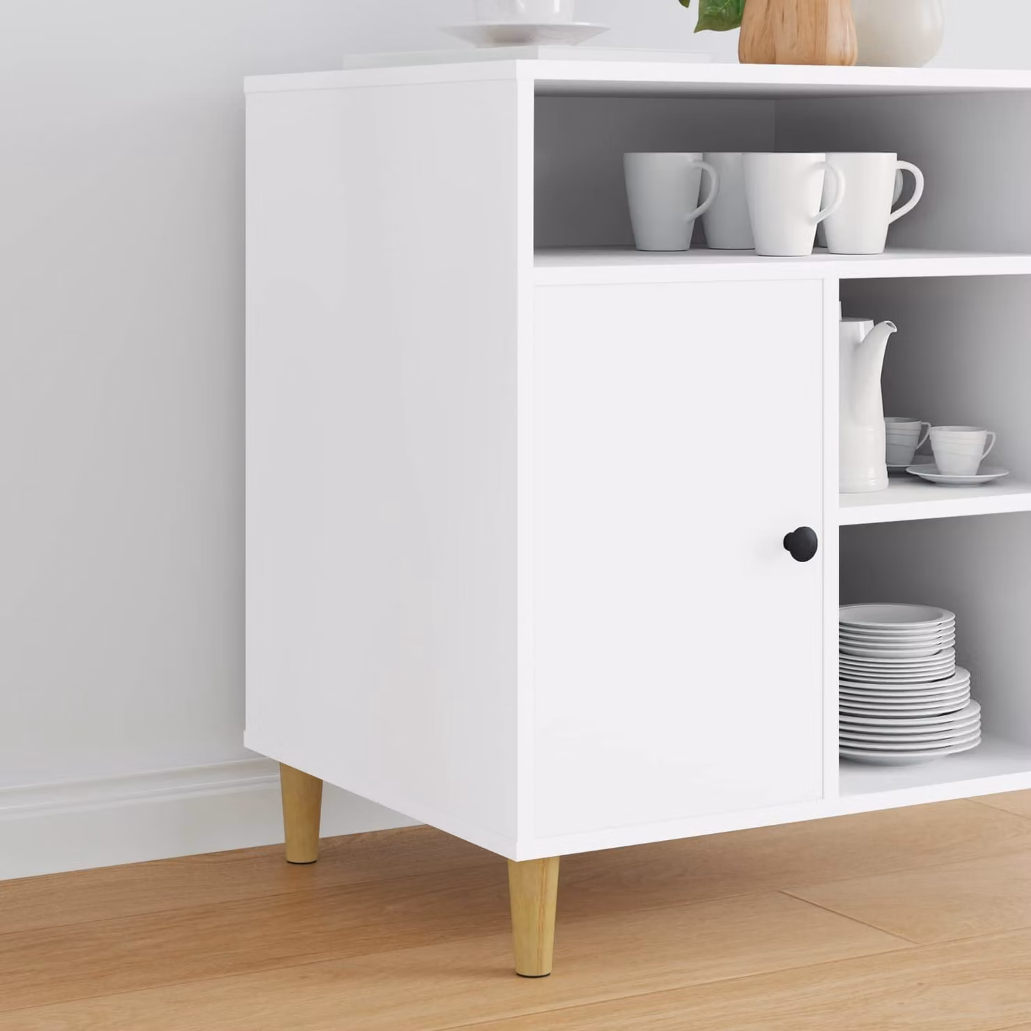Set di 2 piedini per mobili vidaXL in legno marrone Ø 44 x 100 mm