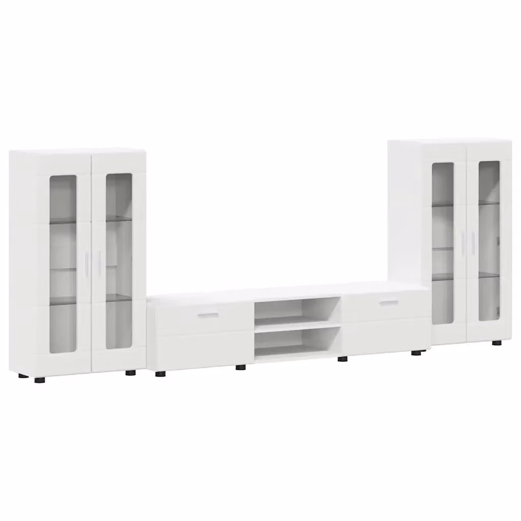 Set mobile TV moderno vidaXL FLORIN in legno bianco, L: 150 cm, P: 39 cm, H: 30 cm
