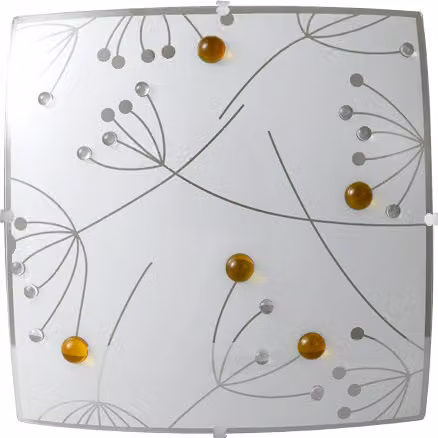 Plafoniera ANETTA 2xE27/40W 40cmx40cm bianco lucido con decoro dimmerabile