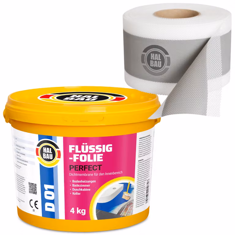 Kit di impermeabilizzazione Film liquido 4 kg Nastro 5 mb HALBAU SETH01