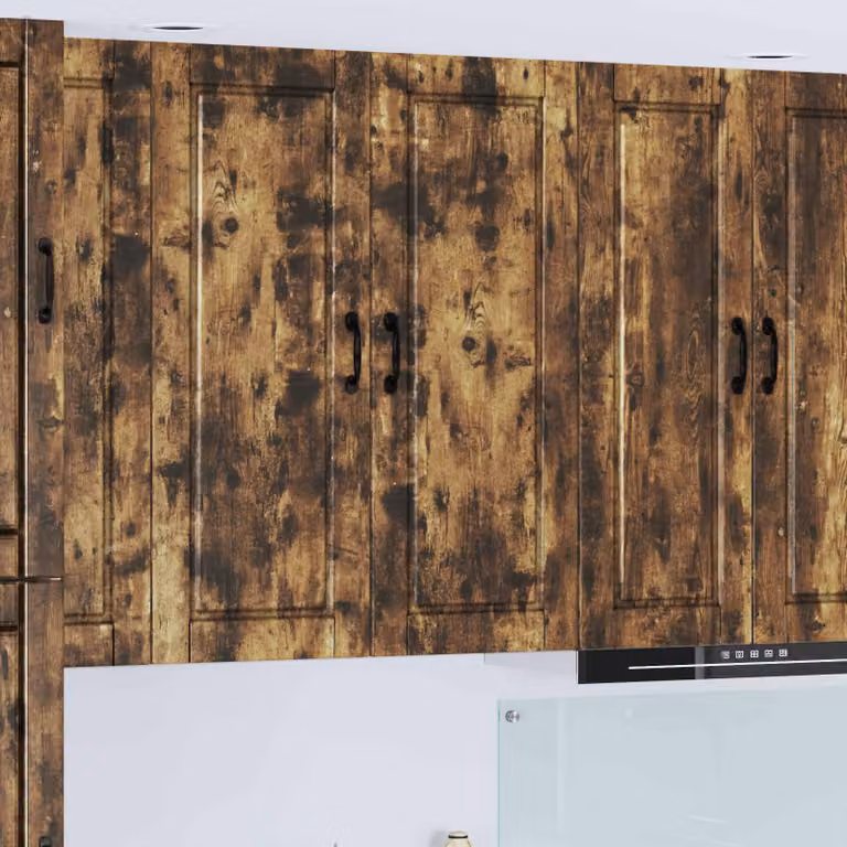 Armadietto a muro vidaXL PORTO in rovere fumé marrone con ante a battente e ripiani interni L/P/H: 40 x 31 x 100 cm