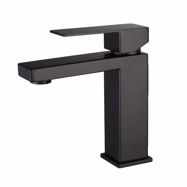 Miscelatore per bagno, superficie nera opaca, montaggio esterno, nero corto