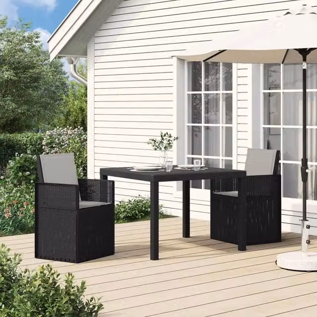Set da Pranzo per Giardino 3 pz Antracite e Grigio chiaro PP 3430042