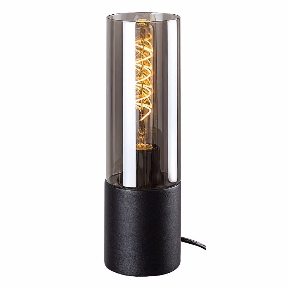 Rabalux 74050 Lampada da tavolo Ronno, E27, nero-grigio, rotonda, moderna, ø90 mm