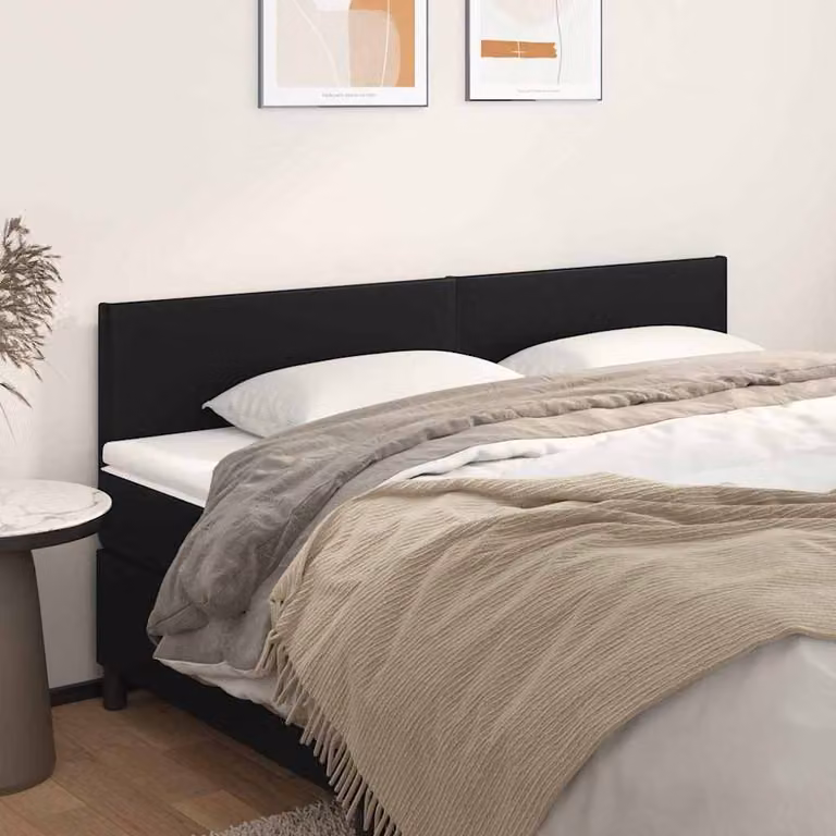 Testiera per letto vidaXL in similpelle nera con pannello imbottito, L: 180 cm, P: 5 cm, H: 78-88 cm