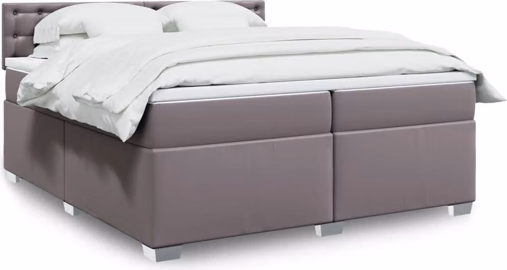 Maison Exclusive - Giroletto a Molle con Materasso Grgio 200x200 cm in Pelle finta
