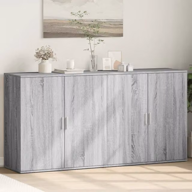 Credenze 2 pz Grigio Sonoma 79x38x80 cm in Legno Multistrato 3276607