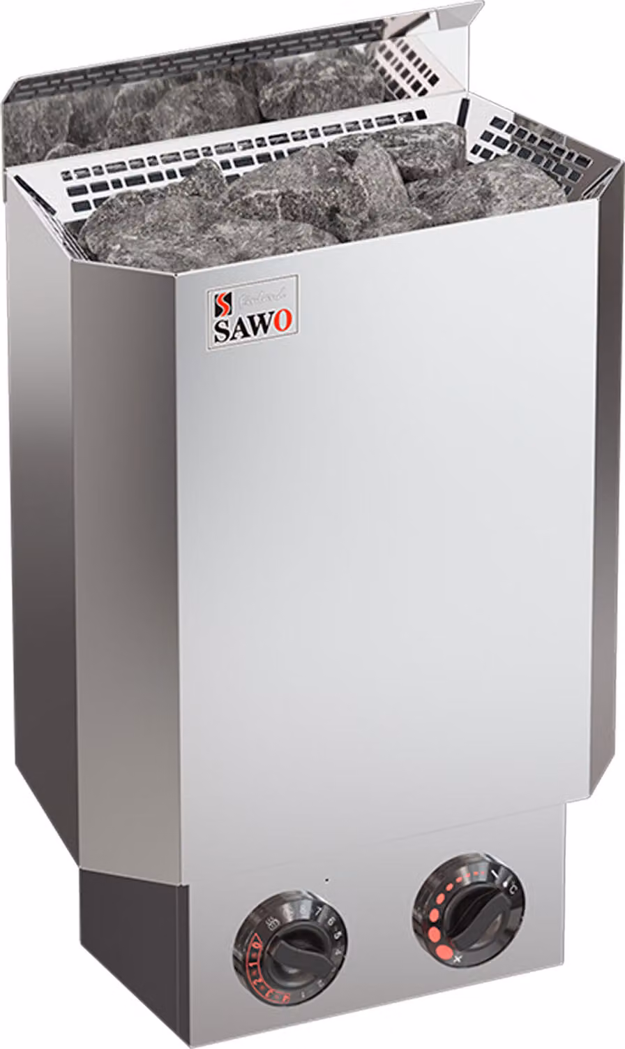 Riscaldatori per sauna Sawo Nordex Mini 3,0 kW, acciaio | con centralina integrata | NRM-30NB-Z
