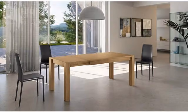Tavolo da pranzo allungabile Stones in legno di quercia marrone, L: 140/190 cm, P: 80 cm, H: 75 cm