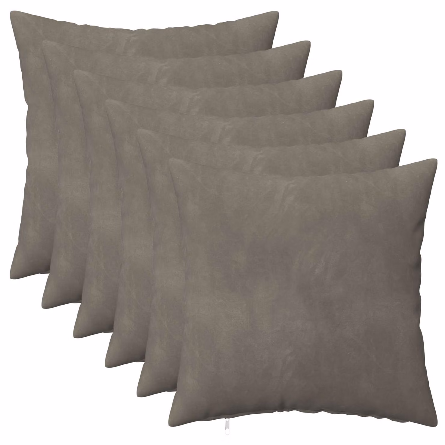 Set di 6 cuscini HEERLEN vidaXL in velluto grigio chiaro con fodera lavabile
