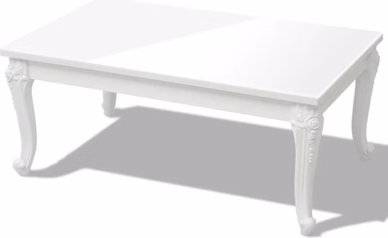 Tavolino da Salotto 100x60x42 cm Bianco Lucido
